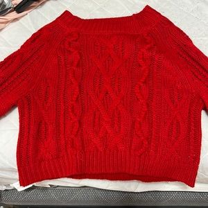 NWT Harper Heritage Red Chunky Cable-
Knit Crew Neck Sweater Size Small